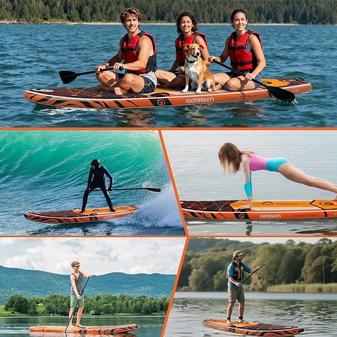 Paddle Board Stand up Paddle Board (Extra Large 11'*33/34") Newly Improved 2 Side Layers 450LBS Quality Inspection×5 (All-Season for JP customers) paddleboards Fishing Family Pet Friendly