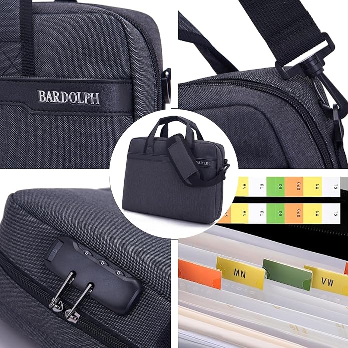 BARDOLPH Heavy Duty Accordian File Organizer with Handle