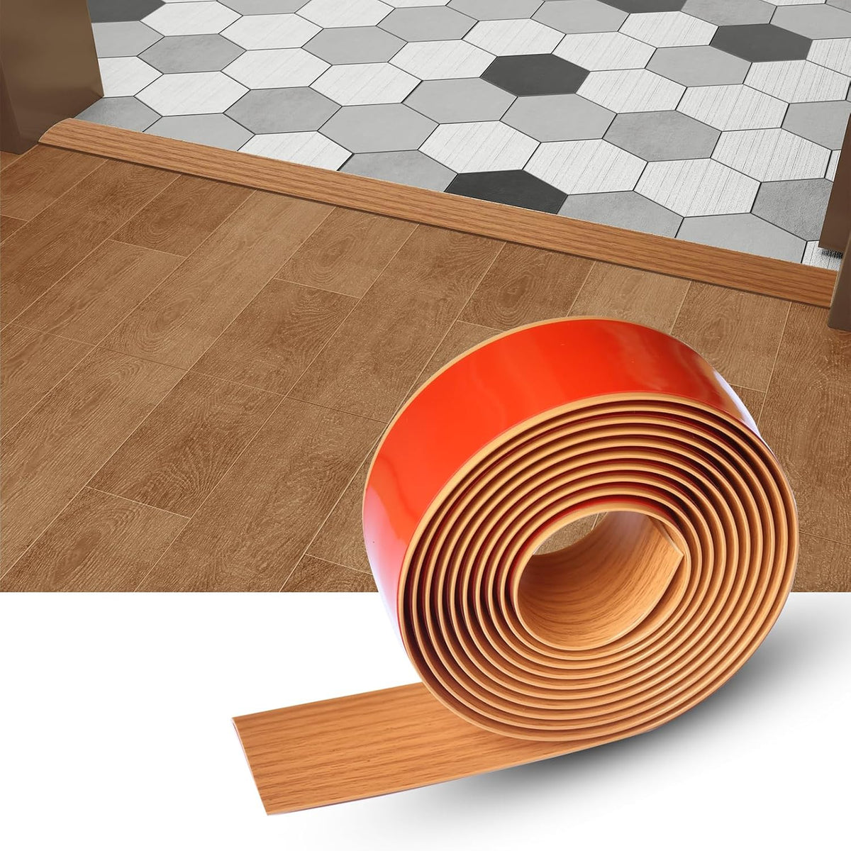 Floor/Door Flat Transition Strip & Self Adhesive Floor Vinyl Floor Edge Trim Laminate Floor Gap Covering Joining Strip