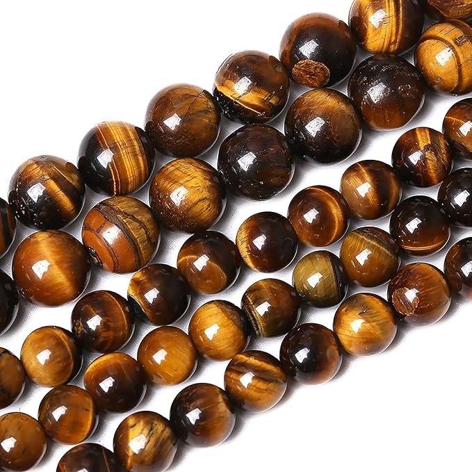 Natural Yellow Tiger Eye Stone Beads Semi Gemstone Round Loose Beads for Jewelry Making 12MM 32PCS 15" DIY Bracelet Necklace Earrings