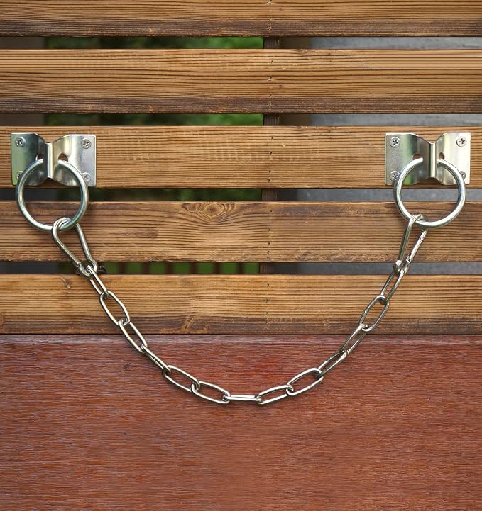 Gate Chain for Outdoor Fence - Rustproof Metal Gate Latch Chain with Hooks, Secure and Durable for Garden, Yard, and Farm Use - Easy Installation, Weather Resistant (1 Pack)