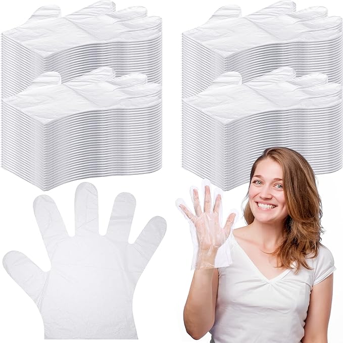 Hoolerry 2000 Pcs Disposable Plastic Gloves for Cooking Food Prep Clear Service Safe Kitchen Gloves for Food Handling Household Cleaning Party Celebration, One Size Fits Most