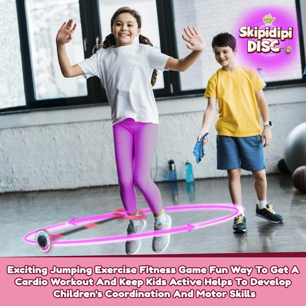 IPIDIPI TOYS Ankle Toy - Pink Flashing Retro Jumping Hopper Ball, Ankle Jump Rope Skip Ball - Improve Coordination, Get Exercise The Fun Way - Ideal Retro Birthday Gift for Kids Ages 5-12
