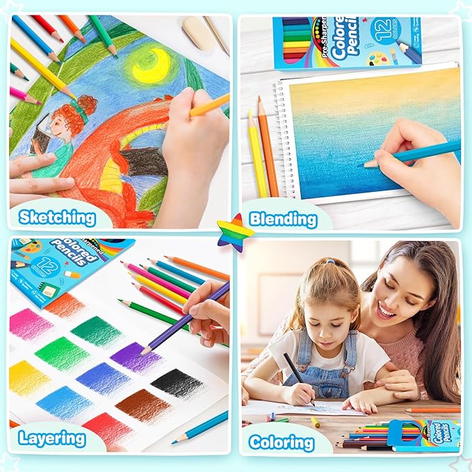 Jumlys 432 Count Colored Pencils Bulk for Kids, 36 Packs Pre-sharpened Coloring Pencils in 12 Colors, Bulk School Supplies for Teachers, Ideal Back to School Supplies & Classroom Prizes