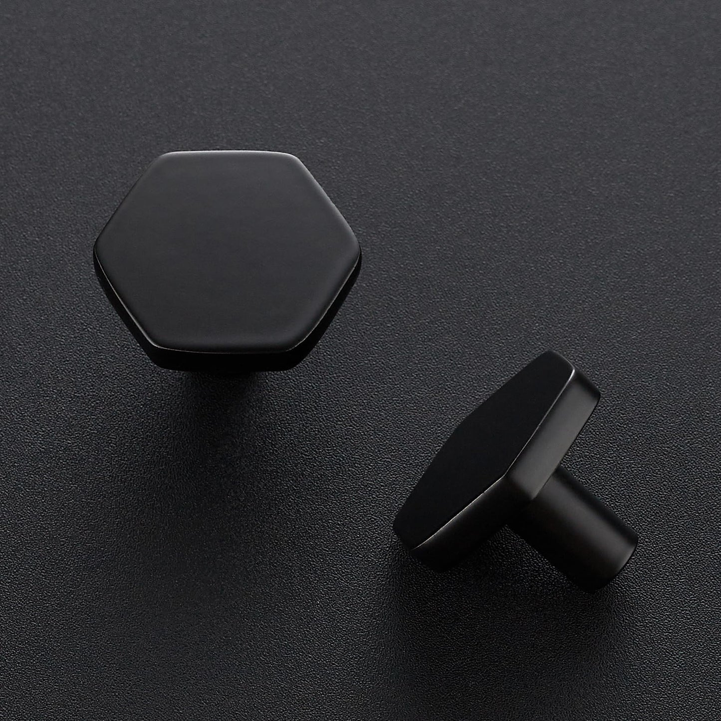 Ravinte Decor 10 Pack Black Cabinet Knobs, Kitchen Cabinet Knobs Solid Closet Pulls for Kitchen Drawers, Hexagon Dresser Pulls for Closet Hardware 1.1"