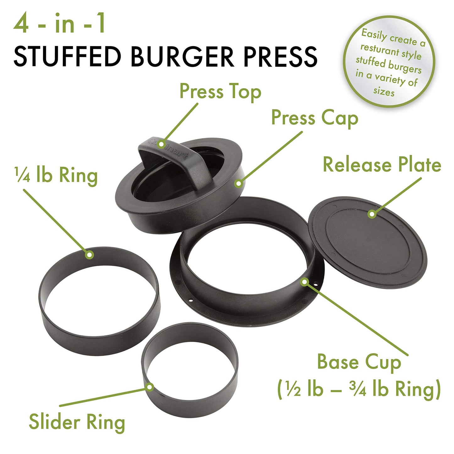 Cuisinart CSBP-200 Stuffed, 4-in-1 Burger Press