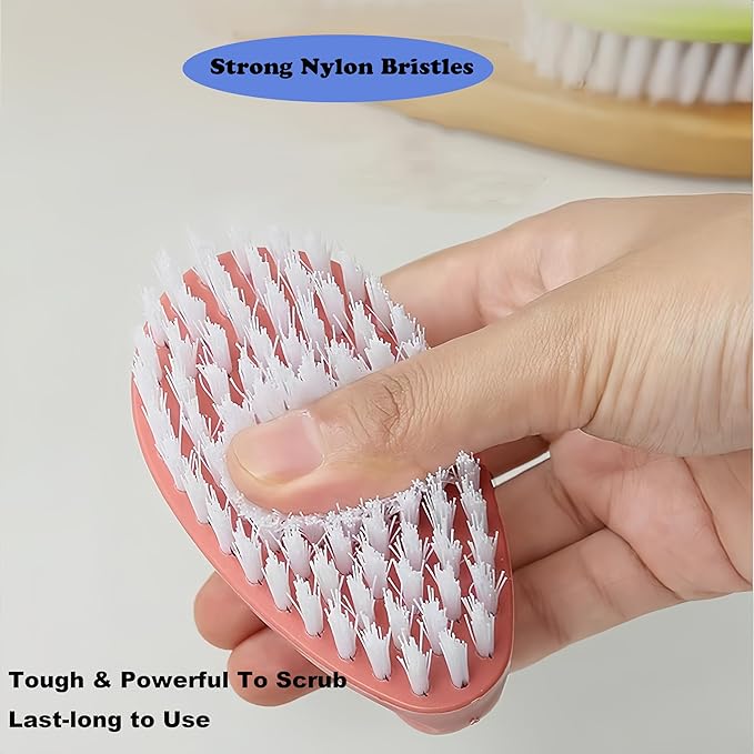 2 Pack Scrubbing Brushes for Cleaning, Heavy Duty Scrub Brush Nylon Stiff Bristles,Scrubber Cleaner Brush for Bathroom,Showe,Sink,Kitchen,Bathtub,Floor,Multi-Purpose Cleaning Brush -Small Size