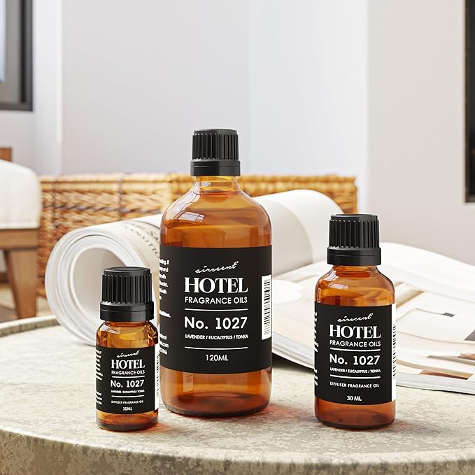 AirScent Hotel Diffuser Oil No. 1027 Inspired by The Zen Hotel Scent - Premium Fragrance Oil for Ultrasonic and Waterless Diffusers and Crafting - 30 mL, 1 fl oz Glass Bottle with Dropper