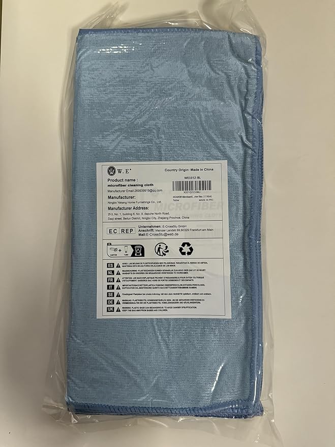 Blue Microfiber Cleaning Cloth 13"x13", Ultra Soft Absorbent Microfiber Cleaning Rags for Housekeeping Cleaning Supplies, Lint Free Reusable Cleaning Cloths for House Washable, Pack of 12
