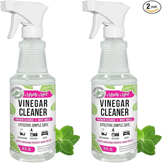 Mighty Mint Vinegar Cleaner, All-Purpose Spray, Spearmint Scent, 16oz (Pack of 2)