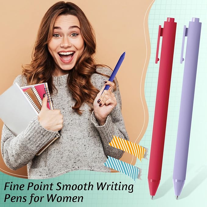 Crtiin 50 Pcs Gel Ink Pens Bulk Black Ink, Smooth Writing Cute Colorful Pens for Back to School First Day of School Teacher Student Server Office Supplies Staff Party Favor Gifts (Rainbow Colors)