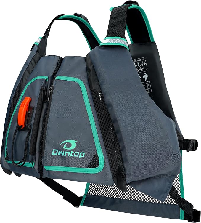 Owntop Adult Swim Vest - Adjustable Safety Strap & Premium Buoyancy for Paddle Sports, Kayaking, Canoeing, Boating