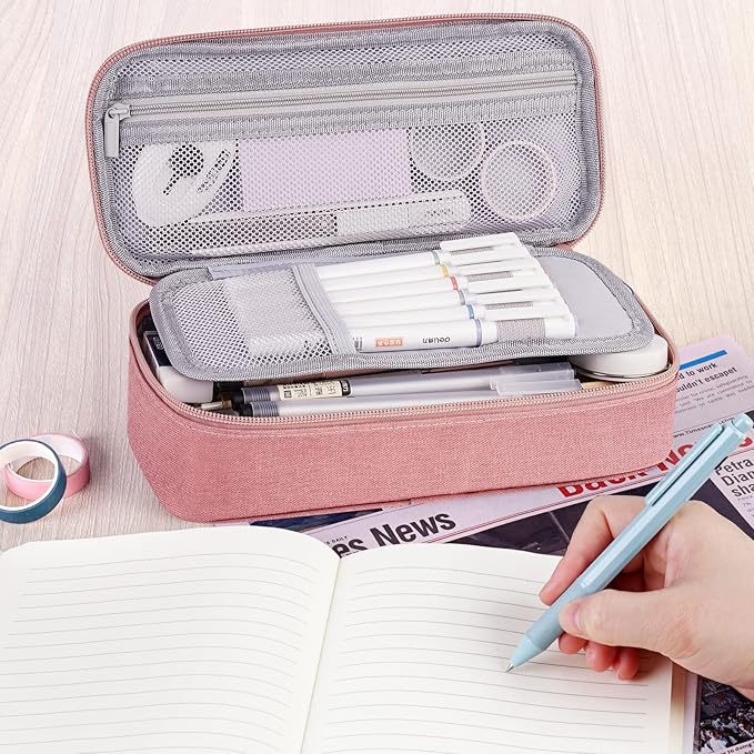 WEMATE Pencil Case, Large Storage Organizer for Stationery, Back - to - School Essential, Teacher Must - have, Big Pencil Pouch, Marker Case School Supplies for College & High School