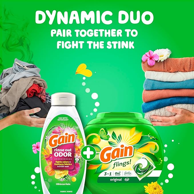 Gain flings Laundry Detergent Pacs, 112 Count, Original Scent with Oxi Boost and Febreze, 3-in-1, HE Compatible
