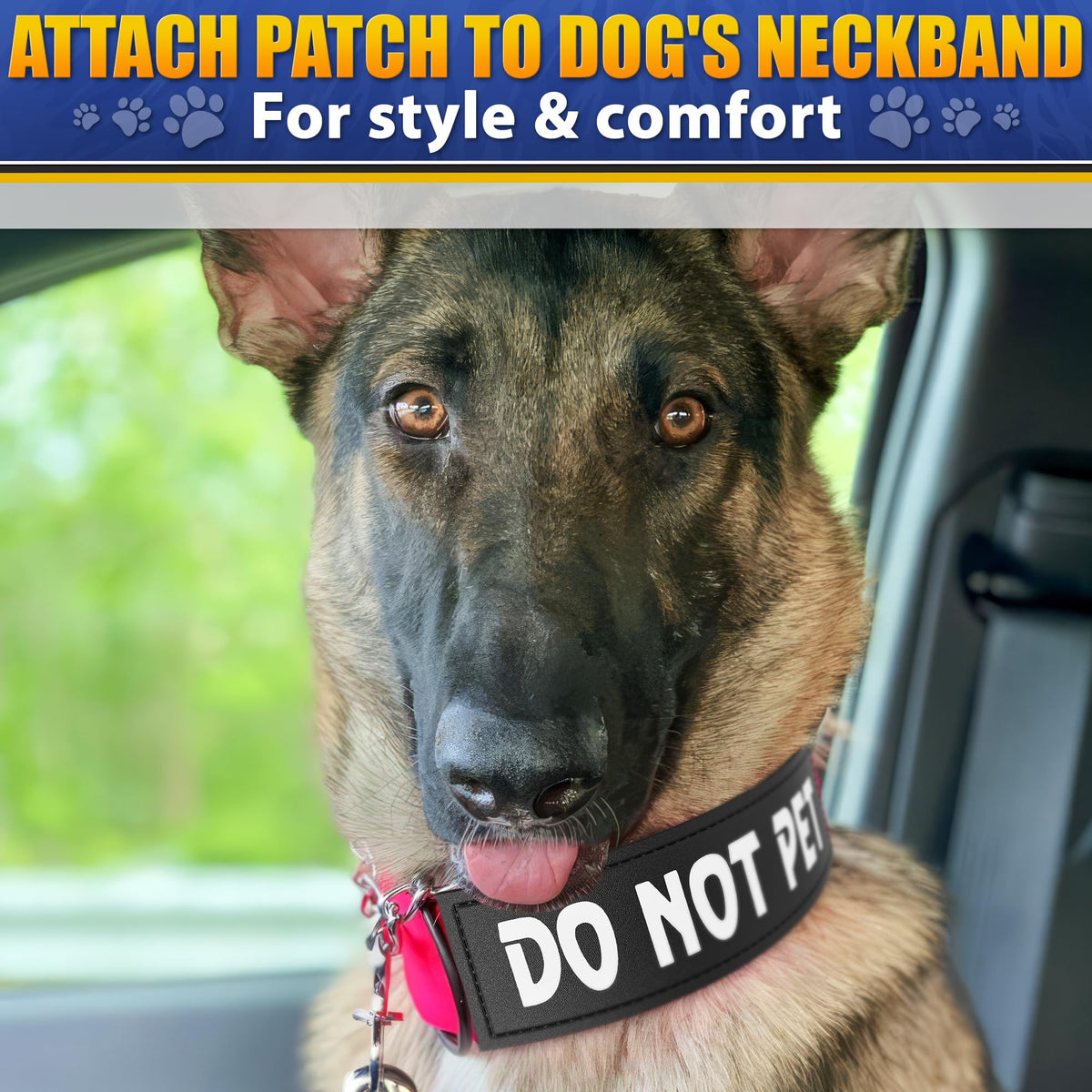 6Pcs Service Dog Patches 6.2x1.9'' - Reflective Do Not Pet Patch & In Training Service Dog Patch Set with Variable Text, Secure Attachment with Hook & Loop Fasteners, Security & Therapy Animal Patches