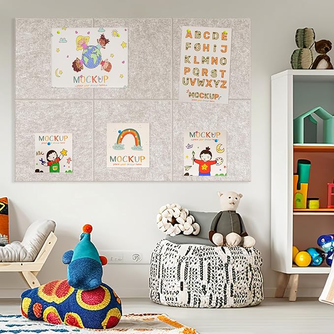AKTOP Cork Board Bulletin Board 24"x36", 6 Pack Removable Felt Cork Board Tiles for Wall, Large Corkboard Notice Pin Board for Office, School & Home,24 Safe Adhesive Tabs, 20 Push Pins, Latte