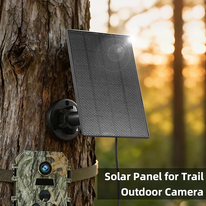LIYVZ 3W Trail Camera Solar Panel 5V/6V, 4000mAh Solar Charger for Trail Camera, Game Camera Trail Cam Solar, Universal Hunting Camera Solar Panel, 2-Pack