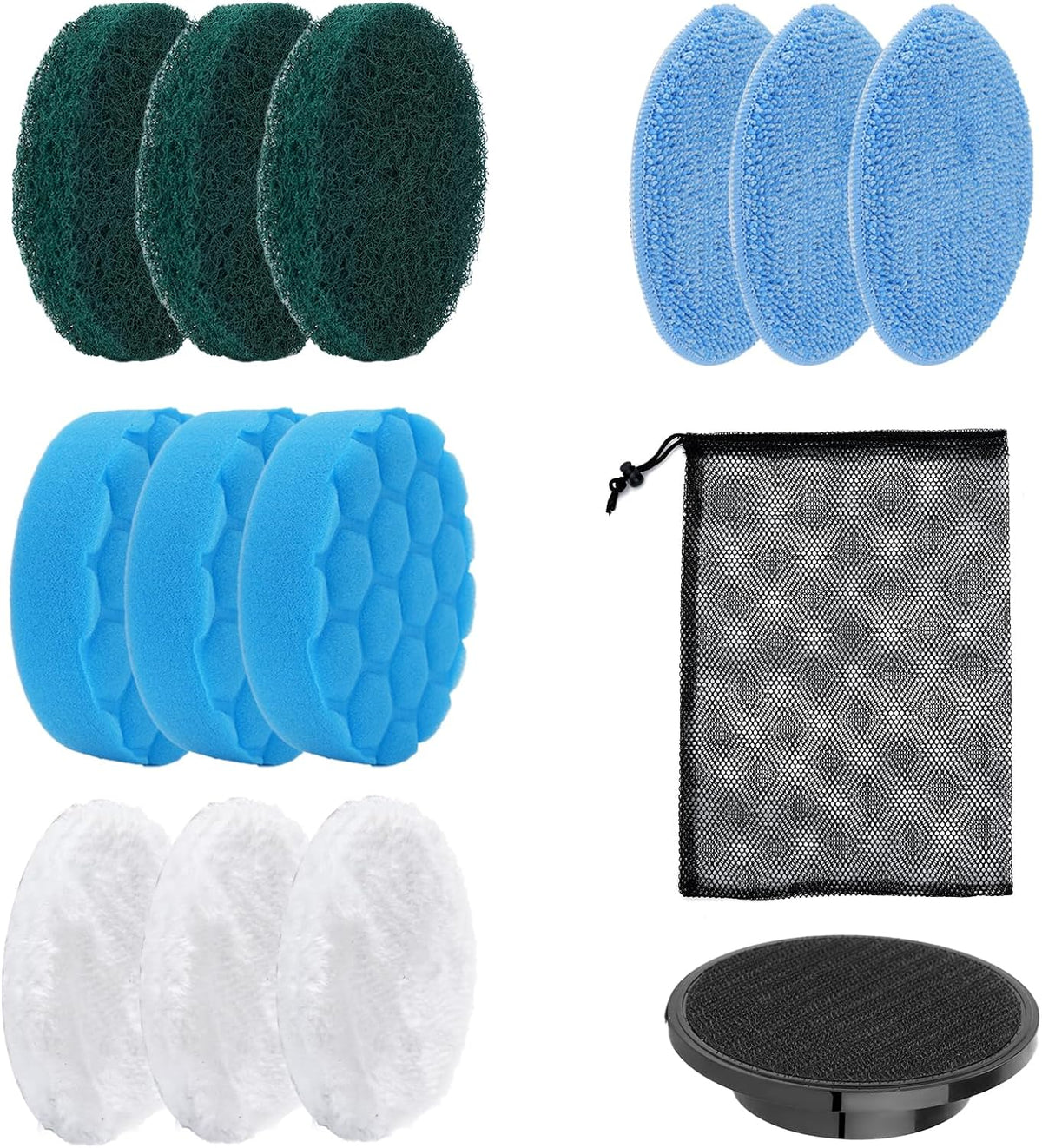 Electric Spin Scrubber Brush Heads Set, 12 Pack Replaceable Brush Heads for Cordless Power Scrubber, for Household Cleaning Brushes Kitchen Bathroom Floor Tile Car