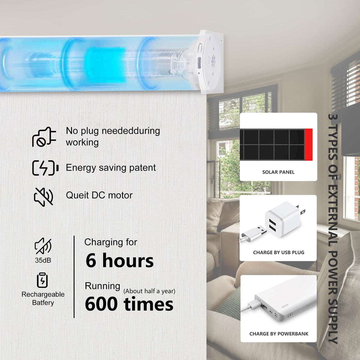 Bringnox Motorized Blinds with Remote,100% Blackout Smart Roller Blinds Compatible with Apple Homekit Google Home and Alexa Via HUB,and Customized