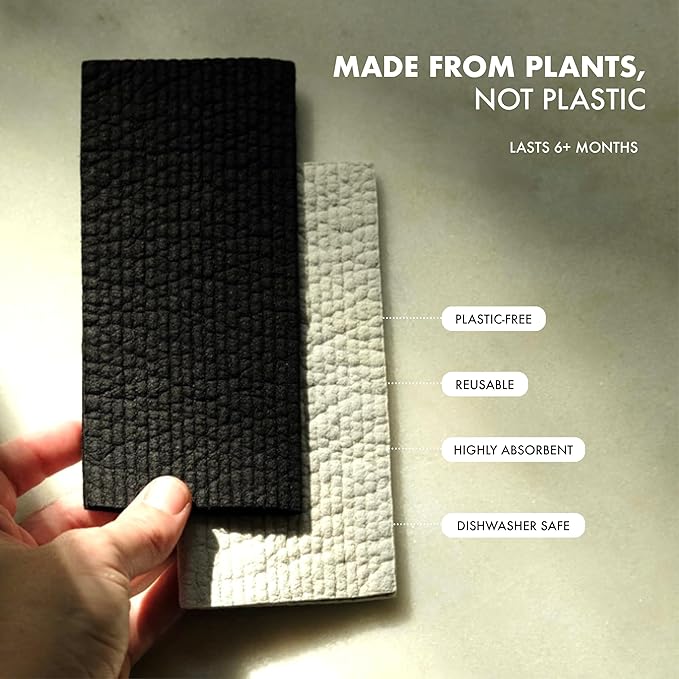 byMATTER All Purpose Cleaning Cloths – Reusable Cleaning Cloth Pack, Plastic Free, Compostable, Highly Absorbent, Dishwasher Safe, Streak Free Kitchen Cloth Set x2