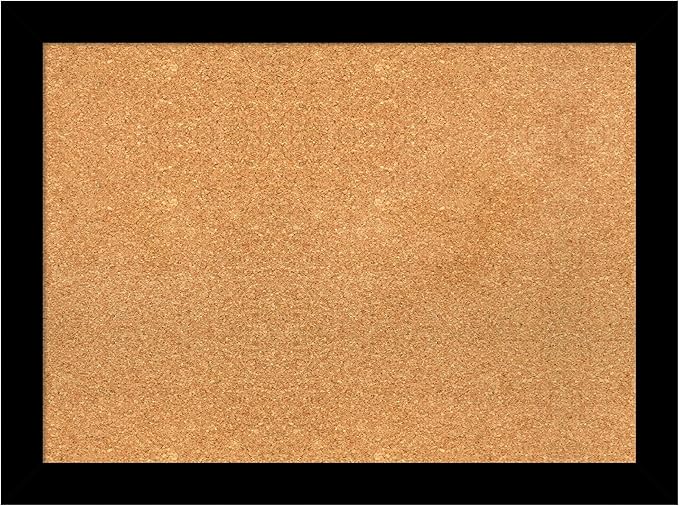 Amanti Art Natural Cork Board for Wall, 23x31 Vision Board with Black Wood Frame, Medium Corkboard Office Decor for Home Organization, Modern Contemporary Corkboard Pinboard to display items for home