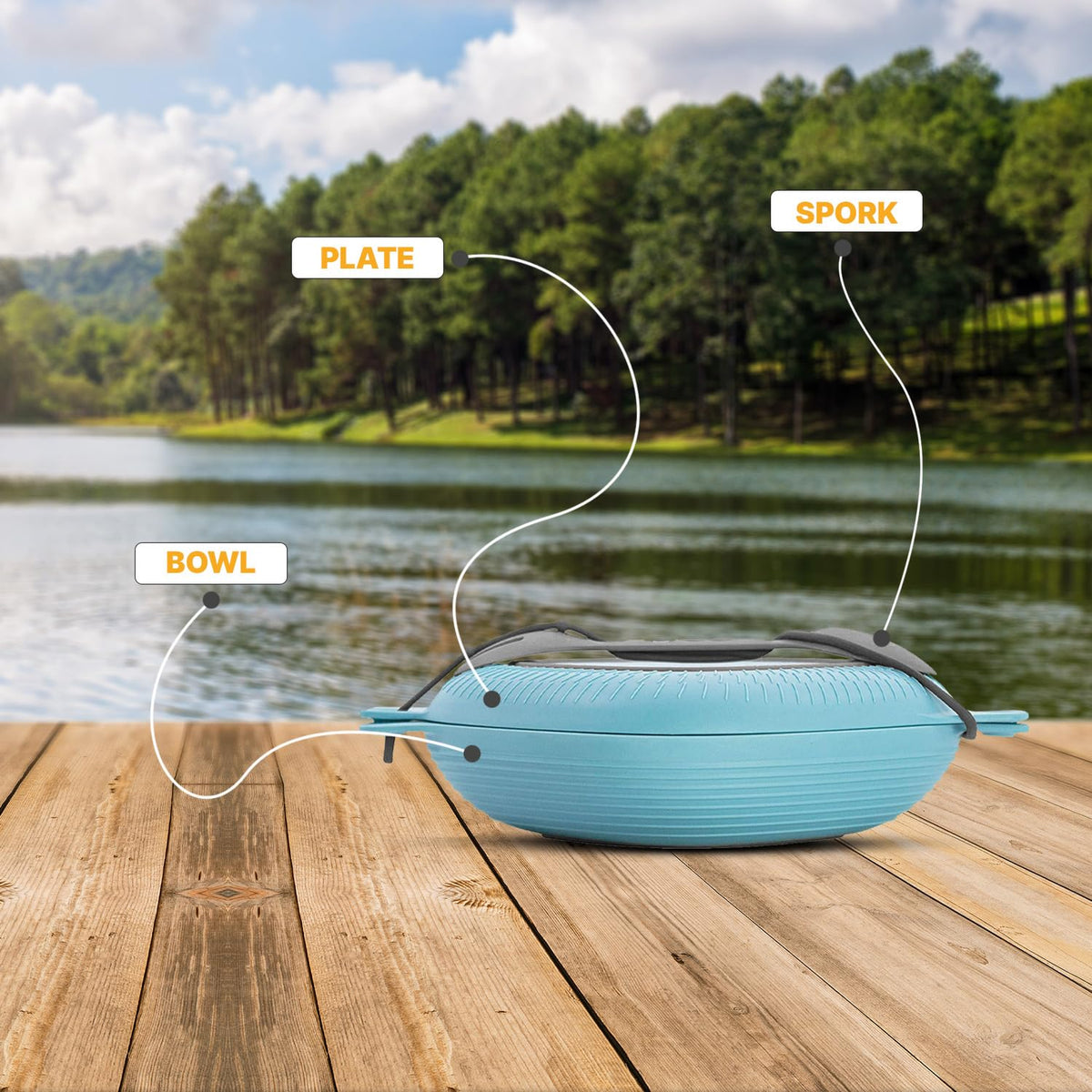 UCO 4-Piece Camping Mess Kit, Blue, Nylon