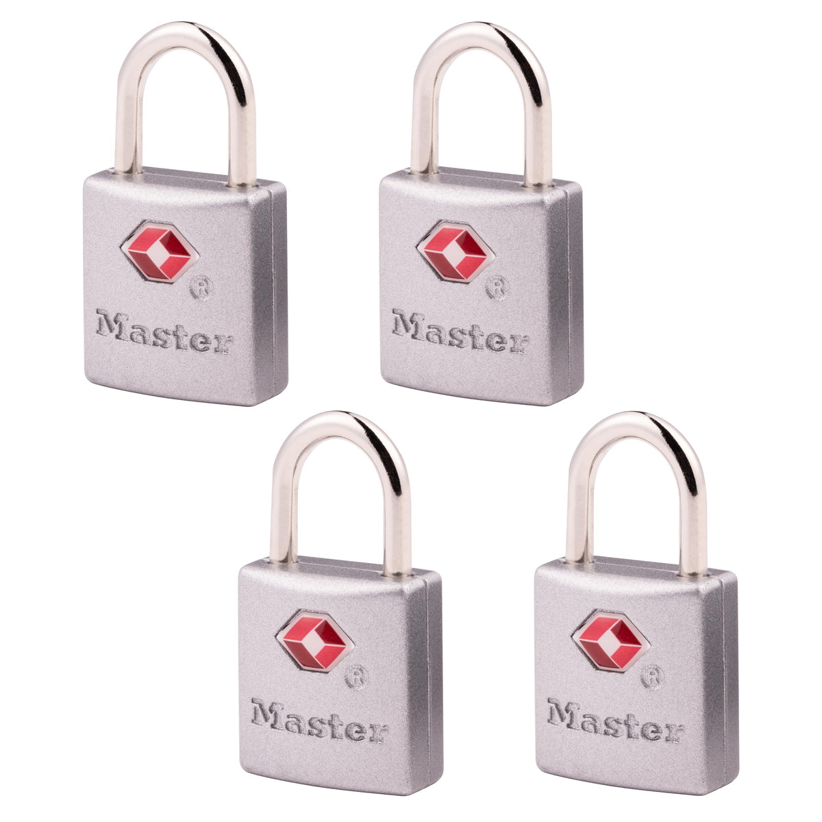 Master Lock Brass TSA Locks for Luggage with Key, TSA Approved Keyed Padlock for Backpacks, Suitcases, and Luggage, Zipper Lock, 4 Pack, 4683Q