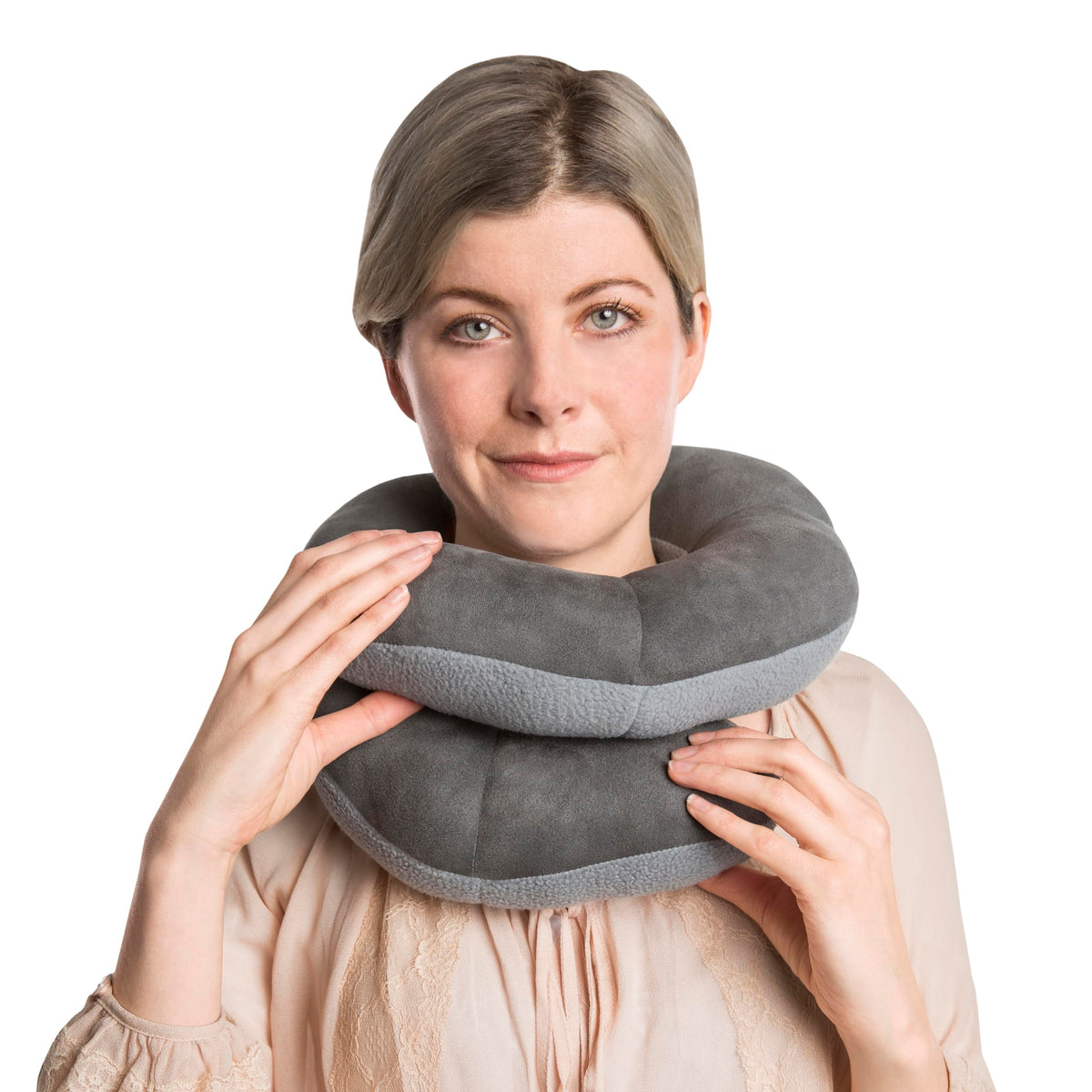 Travelon Deluxe Wrap-n-Rest Pillow, Dark Gray/Light Gray