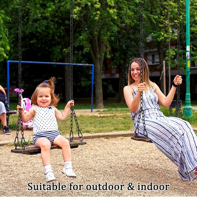 2 Pack 44in Hanging Swing Chain with 4 Carabiners, 660LB Capacity Hanging Kits Heavy Duty Hanging Chair Hardware for Hammock Swing Hanging Chair Punching Bags Sandbag Indoor Outdoor Yoga Gym (Black)