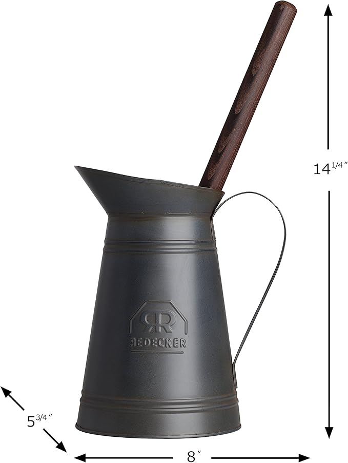 REDECKER Nylon Toilet Brush with Dark Coated Metal Holder, Oiled Thermowood Handle, Replaceable Head, Vintage Design, Made in Germany