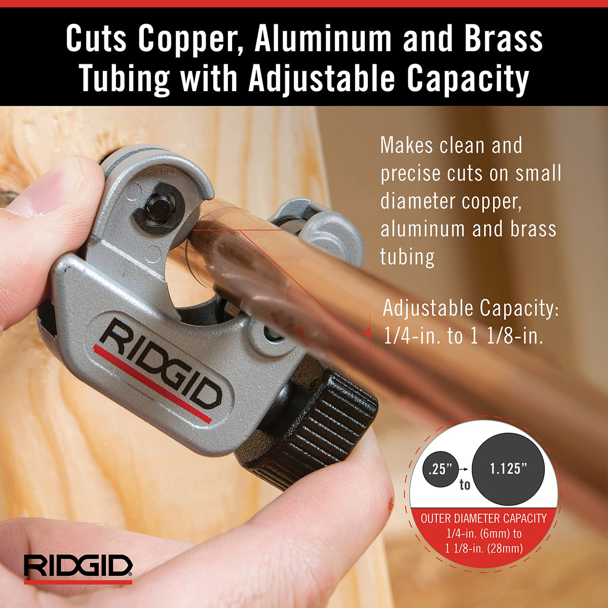 Ridgid - CC247 RIDGID 40617 Model 101 Close Quarters Tubing Cutter, 1/4-inch to 1-1/8-inch Tube Cutter Silver