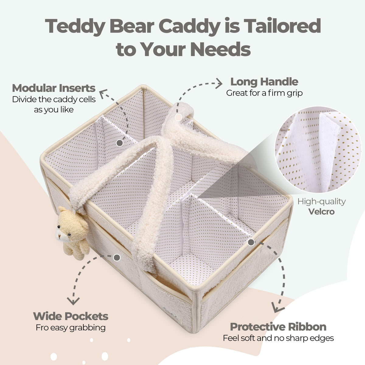 PeraBella Baby Diaper Caddy Organizer with Handle, Boy & Girl Shower Gift Basket, Portable Diaper Storage Basket Bin for Wipes, Newborn Baby Essentials Registry Search Must Haves, Car Caddy Organizer