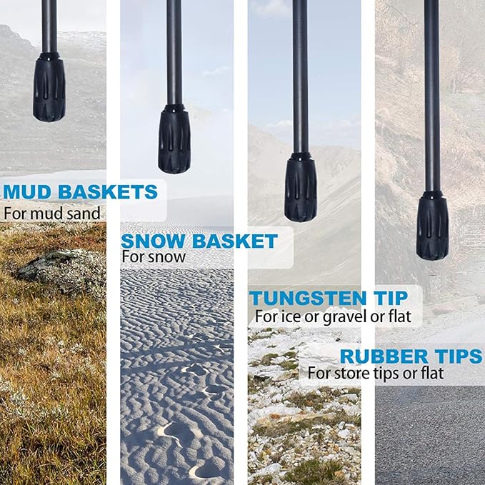 Ultralight Carbon Fibre Trekking Poles - 5-Section Adjustable Hiking Sticks with Anti-Shock Tips, Ergonomic Grips & Storage Bag - Perfect for Hiking, Walking & Backpacking (Set of 2)