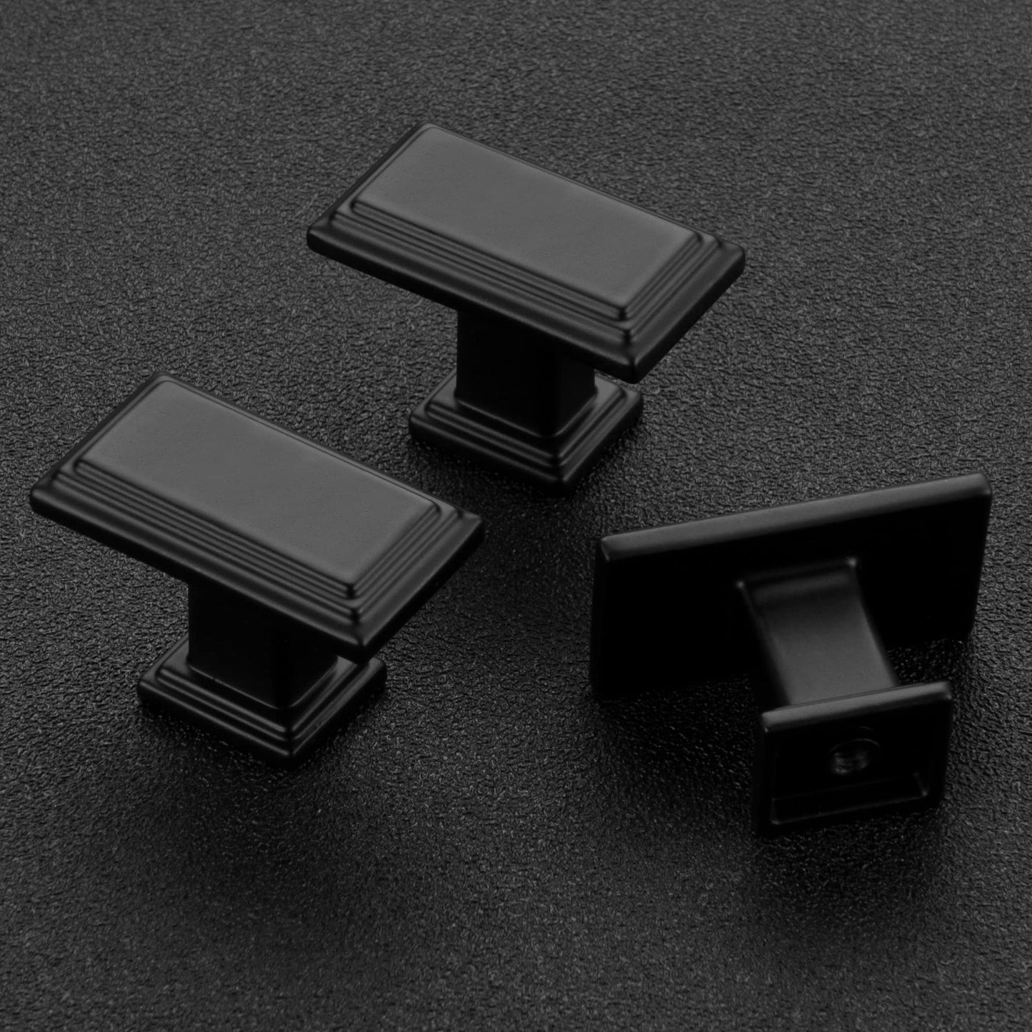 Ravinte Cabinet Knobs Rectangular Kitchen Drawer Knobs for Cabinets and Dresser (Matte Black, 1 Pack)