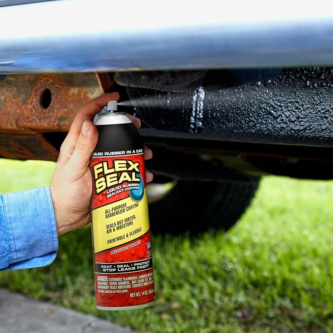 Flex Seal, 14 oz, 2-Pack, White, Stop Leaks Instantly, Waterproof Rubber Spray On Sealant Coating, Perfect for Gutters, Wood, RV, Campers, Roof Repair, Skylights, Windows, and More