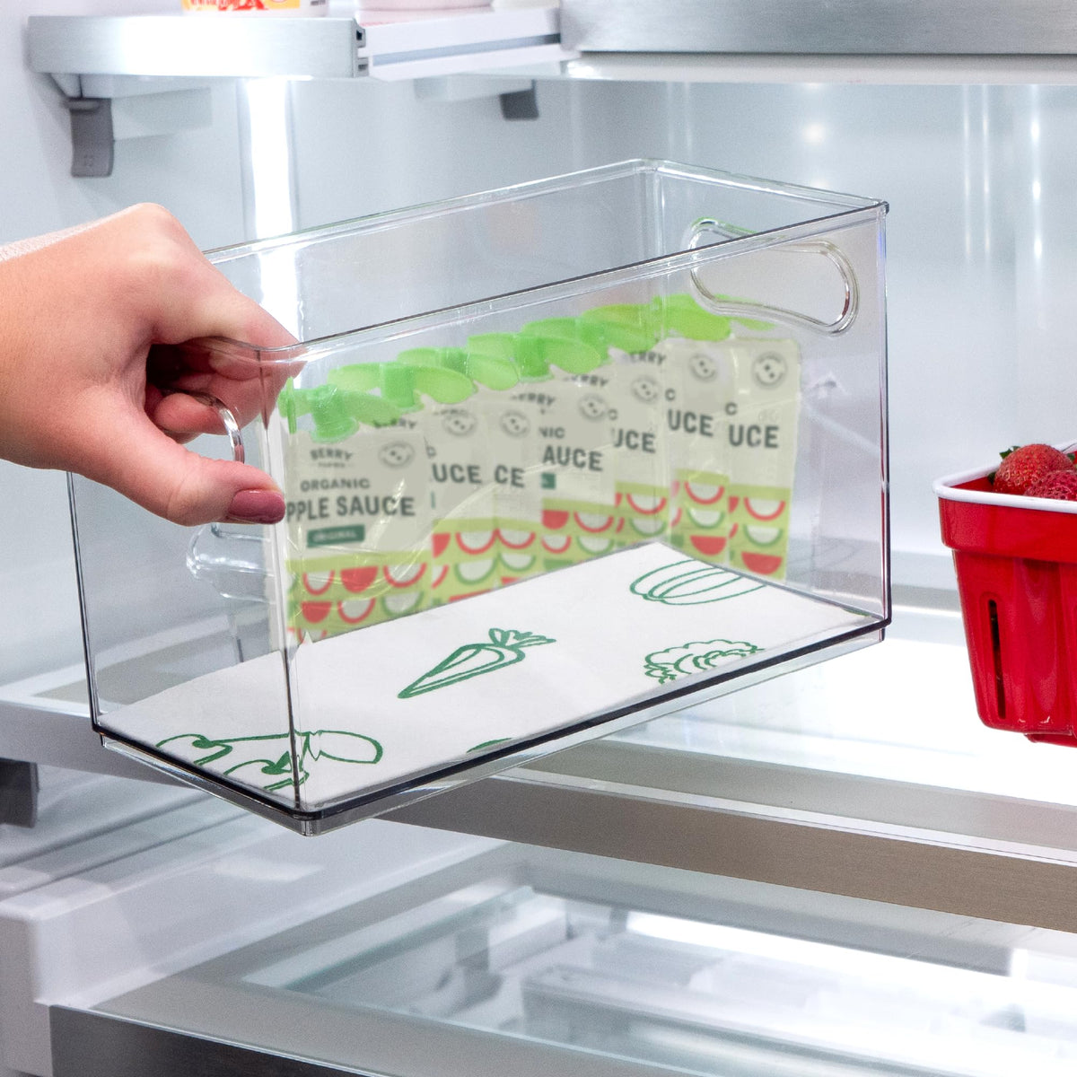 Envision Home Refrigerator Liners, Shelf Liner, Absorbent Fridge Liners, 12 Inch x 24 Inch, Veggie Print, 3 Pack