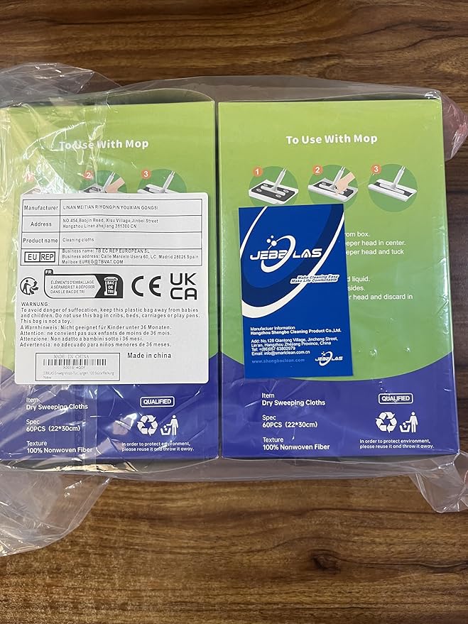 JEBBLAS Disposable Mop Cloth Dry Sweeping Pad for Floor Mop Sweeping Cloths Multi Surface Refills, 120 Pcs/Pack