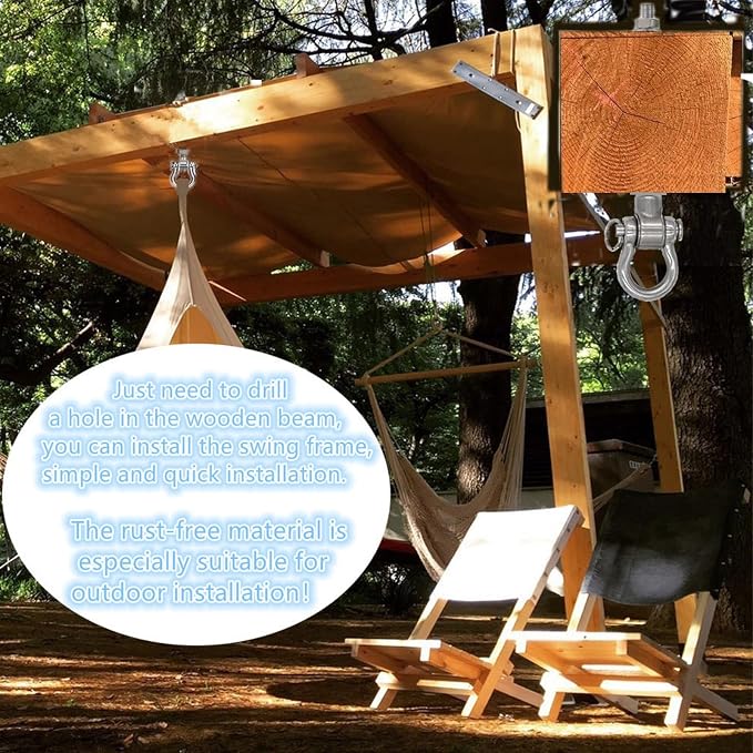 2 Bearing Silent Heavy Duty Swing Hanger Permanent Anti-Rust 180° Swing, 1500 lb Capacity sandbag Yoga Swing Hammock Chair,11''