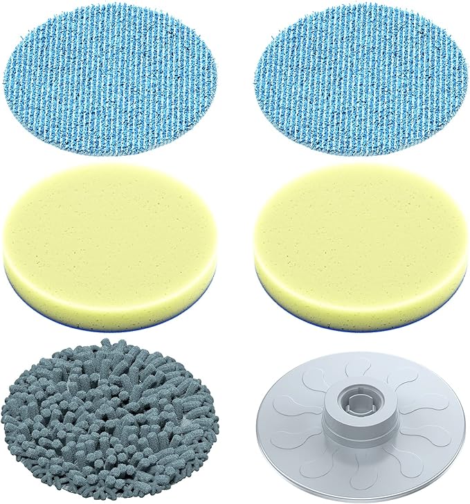 LABIGO Brush Head 5 Pack, Replaceable Brush Heads for Spin Scrubber, Cordless Spin Scrubber for Bathroom Floor Car Tile
