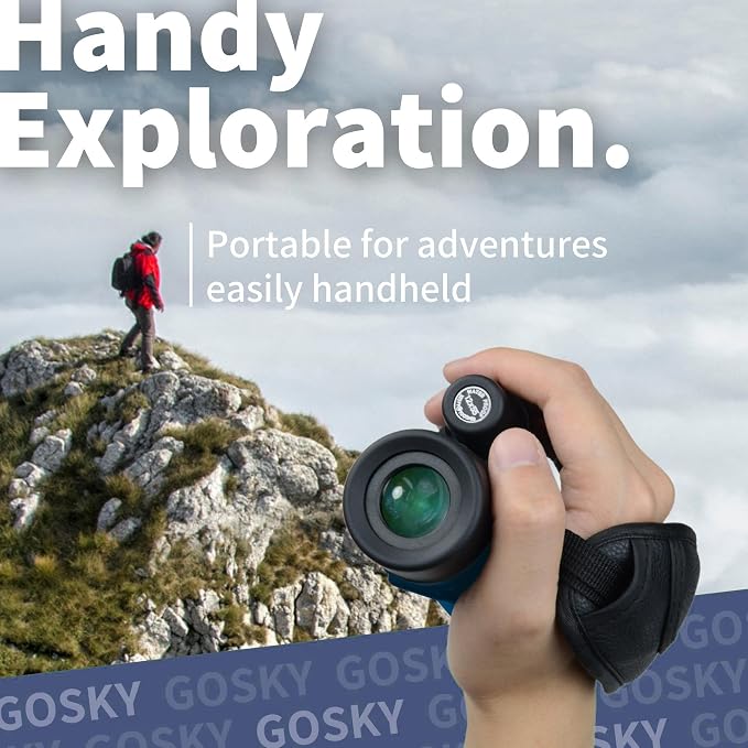Gosky Monoculars Telescope, 12x55 HD Monocular for Adult with BAK4 Prism & FMC Lens, Lightweight Monocular with Smartphone Adapter Suitable for Bird Watching Hunting (Blue)