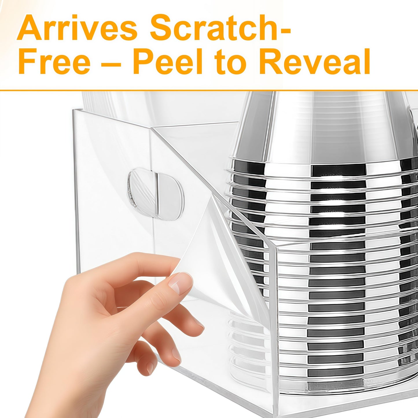 Truxwal Acrylic Paper Plate Organizer and Dispenser – 6 Compartment Plate and Utensil Caddy for Plates, Cups, Napkins and Cutlery, Ideal for Kitchen, Parties, Picnics, Weddings, and Outdoor Events