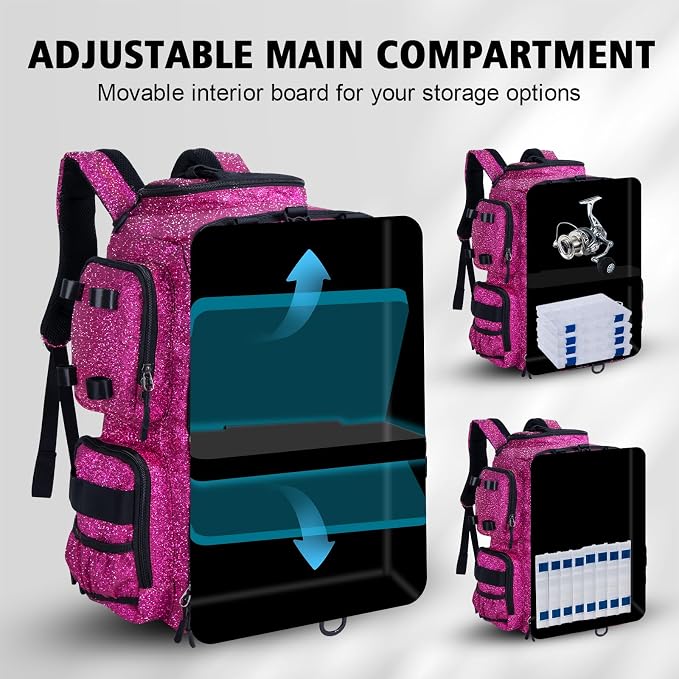 Goture Fishing Backpack with 4 Tackle Boxes,900D Water-Resistant Tackle Backpack with Rod Holders,45L Large Fishing Bag Storage Gear Tackle Bag with Rain Cover,Lure Pockets for Travel Camping Hiking