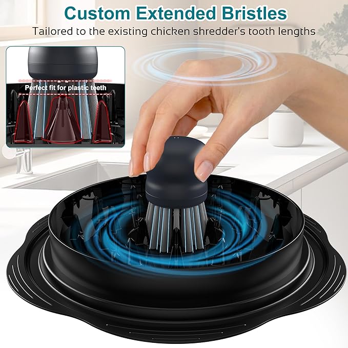 Mini Dish Brush for Cleaning Chicken Shredder, Palm Brush Dish Scrubber with Ergonomic Grip, Kitchen Brush for Washing Dishes, Pans, Pots, Sink, 1 Pack(Gray)