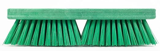 SPARTA Plastic Floor Scrub Brush, Brush Head Only, Deck Brush with ACME Standard Thread Fitting for Deck, Industrial Kitchens, and Hospitals, 10 Inches, Green