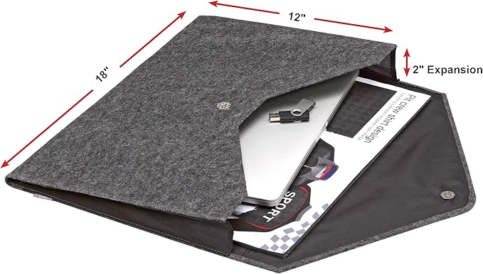 Smead Soft Touch Cloth Expanding File, 2" Expansion, Magnetic Closure, Tabloid Size, Gray (70924)