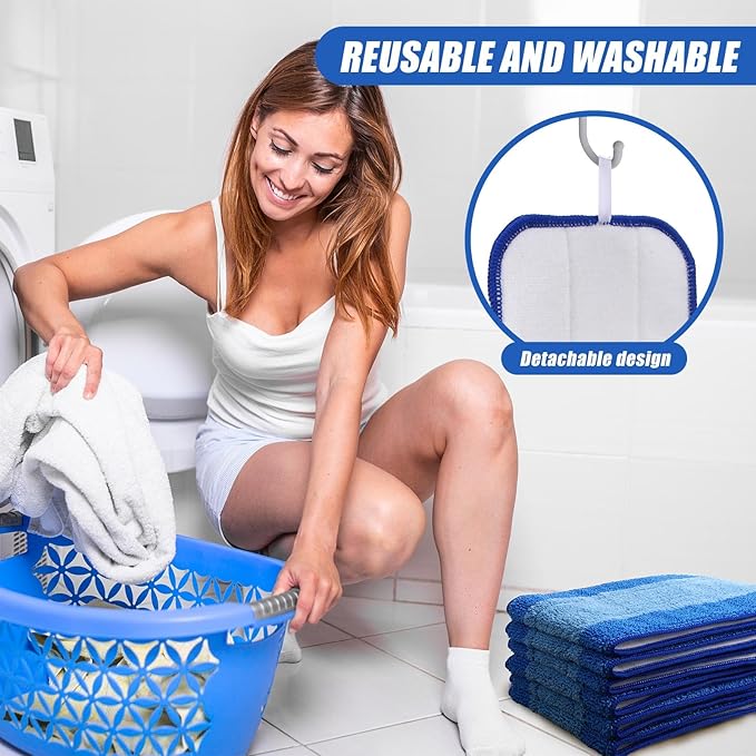 30 Pieces Microfiber Cleaning Pads Compatible with Bona Mop Reusable 18 Inch Replacement Cleaning Pads Washable Refills Replacement Heads for Floor Cleaning