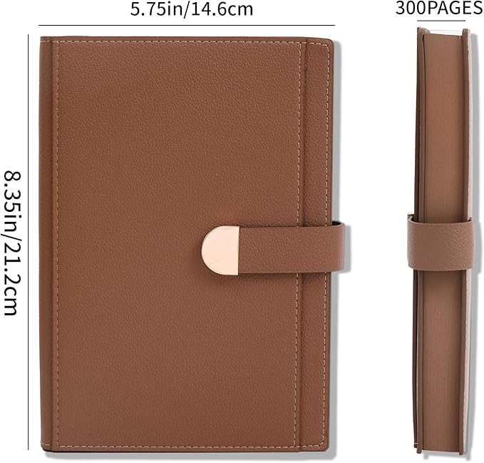 Textured Hardcover Lined Journal for Women Men Magnetic Buckle A5 Leather Journal Notebook with Gift Box 300 Pages 67 lb./100 gsm Paper College Ruled Journaling Notebook for Writing Work School Daily Diary