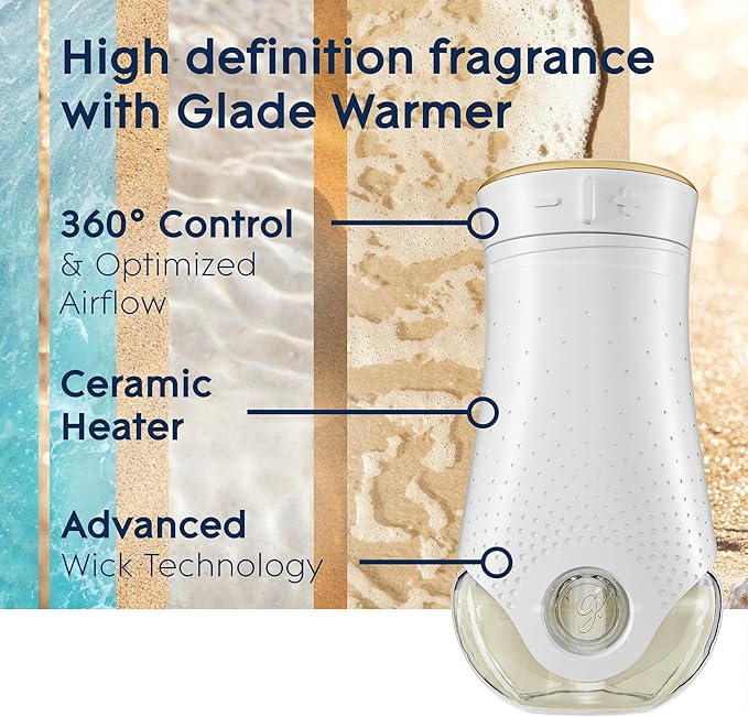 Glade PlugIns Refills Air Freshener, Scented and Essential Oils for Home and Bathroom, Aqua Waves, 6.7 Fl Oz, 10 Count (Packaging May Vary)