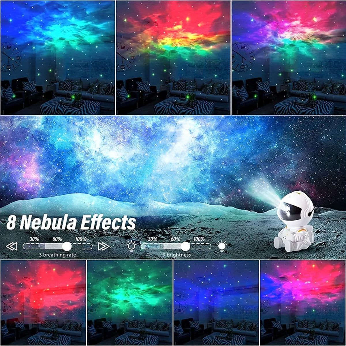 Astronaut Star Projector, Star Projector Galaxy Light for Kids，8 Modes Remote and 270° Adjustable Led Lights for Bedroom, Girls Room Decoration, Home Theater, Ceiling, Timer(Original White)