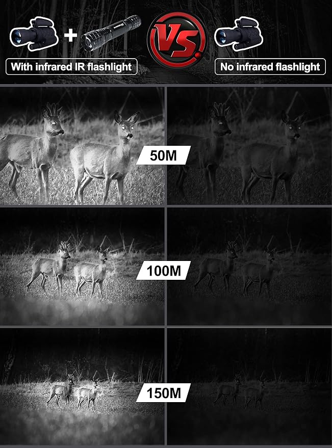 DARKBEAM ir Flashlight Infrared 850nm Lights LED Mini for Night Vision, Rechargeable Portable Tactical ir Illuminator Torch, Focus Adjustable for Hunting, Observation, Search, with Clip